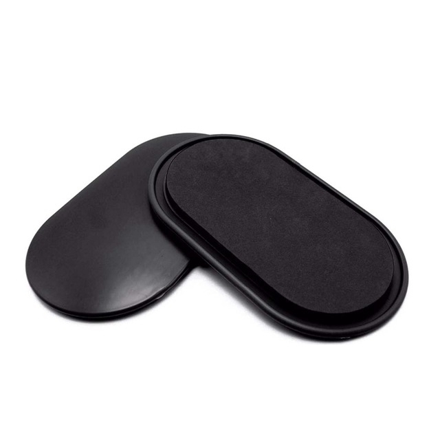 1 Pair Oval Sliding Mat for Fitness / Yoga, Size: 23 x 15cm(Black) (OEM)