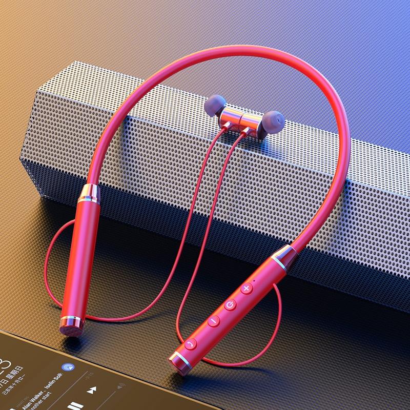D08 Bluetooth 5.2 Sports Wireless Earphone Neck-mounted In-Ear Headset( Red) (OEM)