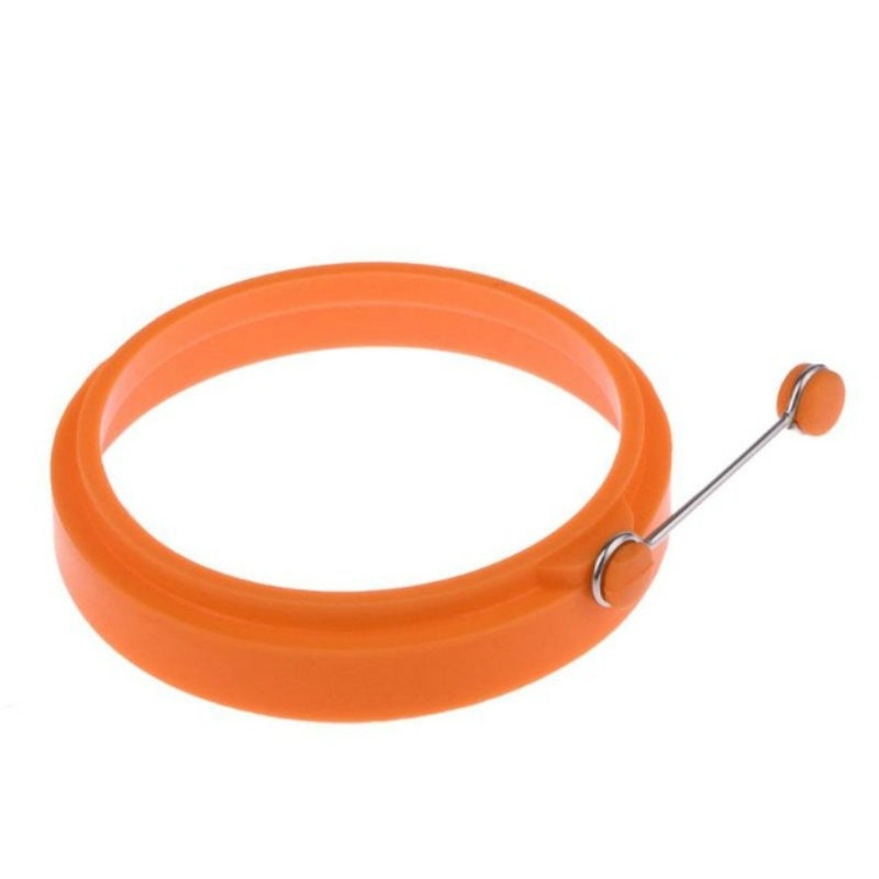 DIY Breakfast Round Silicone Egg Ring Fried Egg Mould Pancake Ring Non-stick Kitchen Cooking Mould(Orange) (OEM)
