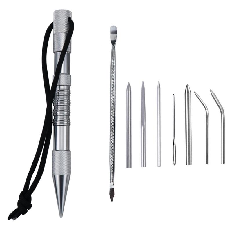 Umbrella Rope Needle Marlin Spike Bracelet DIY Weaving Tool, Specification: 9 PCS / Set Silver (OEM)