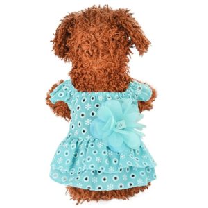 Dog Spring and Summer Thin Lace Princess Dress Small Pet Clothing, Size:L(Sky Blue) (OEM)