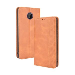 For Nokia C10 / C20 Magnetic Buckle Retro Crazy Horse Texture Horizontal Flip Leather Case with Holder & Card Slots & Photo Frame(Brown) (OEM)