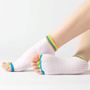 3 Pair Open-Toe Yoga Socks Indoor Sports Non-Slip Five-Finger Dance Socks, Size: One Size(Color Light Pink) (OEM)
