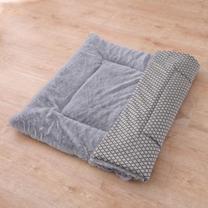 Double Sided Pet Mat Four Seasons Warm Dog Blanket,Size: L(Short Plush Gray) (OEM)