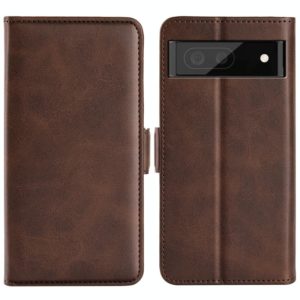 For Google Pixel 7 Pro Dual-side Magnetic Buckle Leather Phone Case(Brown) (OEM)