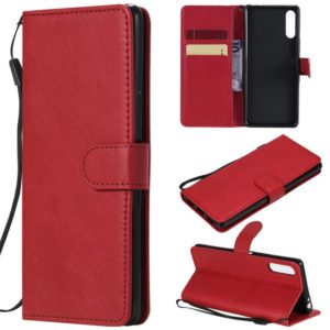 For Sony Xperia L4 Solid Color Horizontal Flip Protective Leather Case with Holder & Card Slots & Wallet & Photo Frame & Lanyard(Red) (OEM)