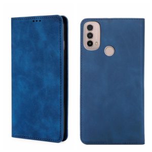 For Motorola Moto E40 Skin Feel Magnetic Horizontal Flip Leather Phone Case(Blue) (OEM)