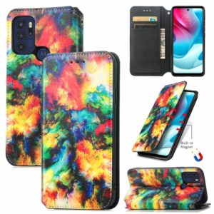 For Motorola Moto G60S Colorful Magnetic Horizontal Flip Leather Phone Case with Holder & Card Slot & Wallet(Colorful Cloud) (OEM)