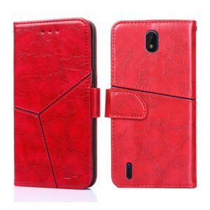 For Nokia C01 Plus / C1 2nd Edition Geometric Stitching Horizontal Flip Leather Phone Case(Red) (OEM)
