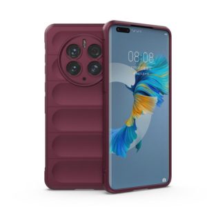 For Huawei Mate 50 Pro Magic Shield TPU + Flannel Phone Case(Wine Red) (OEM)