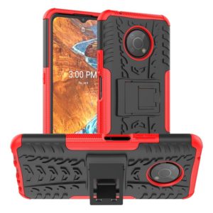 For Nokia G300 Tire Texture TPU + PC Phone Case with Holder(Red) (OEM)