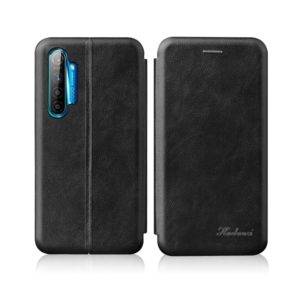 For OPPO K5 / Realme XT / Realme X2 Integrated Electricity Pressing Retro Texture Magnetic TPU+PU Leather Case with Card Slot & Holder(Black) (OEM)