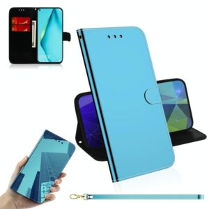 For Huawei nova 6 SE Imitated Mirror Surface Horizontal Flip Leather Case with Holder & Card Slots & Wallet & Lanyard(Blue) (OEM)