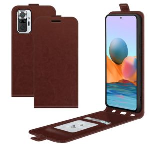 For Xiaomi Redmi Note 10 Pro / Note 10 Pro (Indian Version) / Note 10 Pro Max R64 Texture Single Vertical Flip Leather Protective Case with Card Slots & Photo Frame(Brown) (OEM)