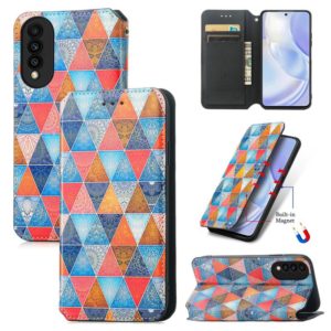 For Huawei nova 8 SE Youth Colorful Magnetic Horizontal Flip PU Leather Case with Holder & Card Slot & Wallet(Rhombus Mandala) (OEM)