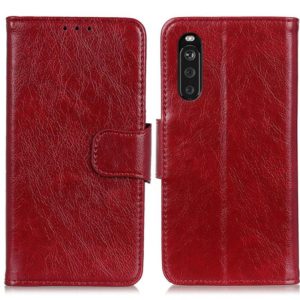 For Sony Xperia 10 III Nappa Texture Horizontal Flip Leather Case with Holder & Card Slots & Wallet(Red) (OEM)