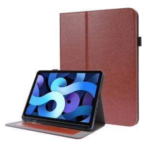 For iPad Pro 11 inch /iPad Air 2022 / 2020 10.9 Crazy Horse Texture Horizontal Flip Leather Case with 2-folding Holder & Card Slot(Brown) (OEM)