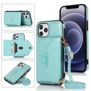 For iPhone 12 / 12 Pro Multi-functional Cross-body Card Bag TPU+PU Back Cover Case with Holder & Card Slot & Wallet(Green) (OEM)