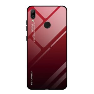 For Huawei Y7 (2019) / / Y7 Prime (2019) Gradient Color Glass Case(Red) (OEM)