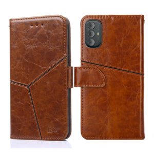 For Motorola Moto G Power 2022 Geometric Stitching Horizontal Flip Leather Phone Case(Light Brown) (OEM)