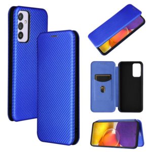For Samsung Galaxy A82 5G /Quantum 2 Carbon Fiber Texture Horizontal Flip TPU + PC + PU Leather Case with Card Slot(Blue) (OEM)