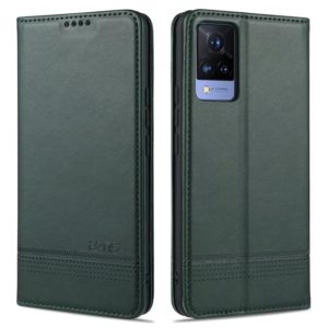For vivo 21 AZNS Magnetic Calf Texture Horizontal Flip Leather Case with Card Slots & Holder & Wallet(Dark Green) (AZNS) (OEM)