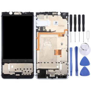 OEM LCD Screen for BlackBerry Keyone Digitizer Full Assembly with Frame(Silver) (OEM)