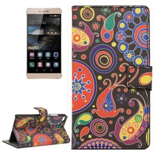 Colorful Abstract Pattern Horizontal Flip Magnetic Buckle Leather Case with Holder & Card Slots & Wallet for Huawei P8 (OEM)