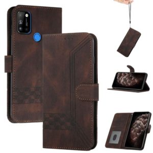 For LG W41 / W41+ Cubic Skin Feel Flip Leather Phone Case(Dark Brown) (OEM)