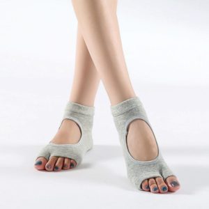 2 Pair Two-Toed Yoga Socks Clogs Socks Non-Slip Sports Cotton Socks, Size: One Size(Light Grey) (OEM)