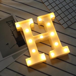 Alphabet H English Letter Shape Decorative Light, Dry Battery Powered Warm White Standing Hanging LED Holiday Light (OEM)
