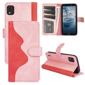 For Nokia C2 2nd Edition Stitching Horizontal Flip Leather Phone Case(Pink Red) (OEM)