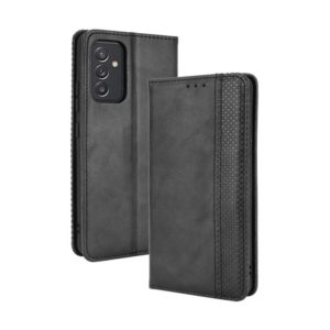 For Samsung Galaxy A82 5G / Quantum 2 5G Magnetic Buckle Retro Crazy Horse Texture Horizontal Flip Leather Case with Holder & Card Slots & Photo Frame(Black) (OEM)