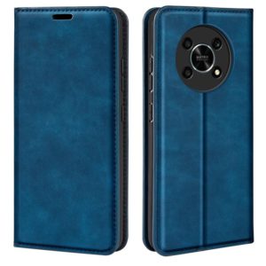 For Honor X30 / Magic 4 Lite Retro-skin Magnetic Suction Leather Phone Case(Dark Blue) (OEM)