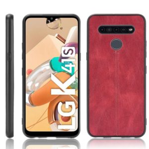 For LG K41S/ K51S Shockproof Sewing Cow Pattern Skin PC + PU + TPU Case(Red) (OEM)