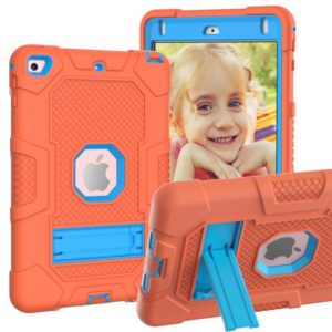 Contrast Color Robot Shockproof Silicone + PC Protective Case with Holder For iPad mini 5 / 4(Orange Blue) (OEM)
