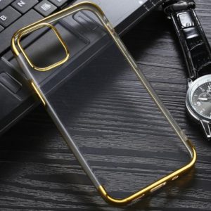 For iPhone 12 Pro Max Three Stage Electroplating TPU Protective Soft Case(Gold) (OEM)