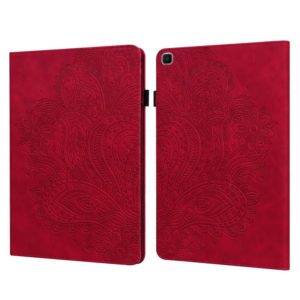 For Samsung Galaxy Tab A 8.0 (2019) T290 Peacock Embossed Pattern TPU + PU Horizontal Flip Leather Case with Holder & Card Slots & Wallet(Red) (OEM)