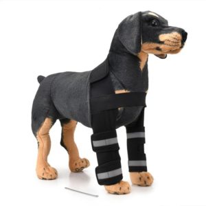 Pet Dog Leg Knee Guard Surgery Injury Protective Cover, Size: L(Support Strips Model (Black)) (OEM)