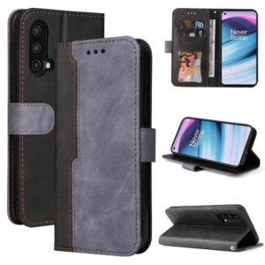 For OnePlus Nord CE 5G Business Stitching-Color Horizontal Flip PU Leather Case with Holder & Card Slots & Photo Frame(Grey) (OEM)