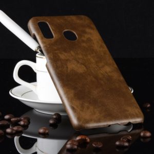 Shockproof Litchi Texture PC + PU Case for Galaxy A20 (Brown) (OEM)