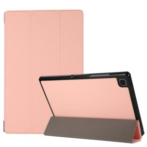 3-folding Skin Texture Horizontal Flip TPU + PU Leather Case with Holder For Samsung Galaxy Tab A7 10.4(2020) T500 / T505(Pink) (OEM)