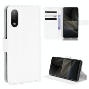 For Sony Xperia ACE II / SO-41B Diamond Texture Leather Phone Case(White) (OEM)
