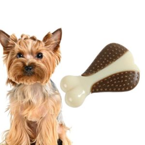 Pet Bite Resistant Toy Nylon Cowhide Molar Teeth Eating Play Bone Dog Toy, Specification: Small (Chicken Leg) (OEM)