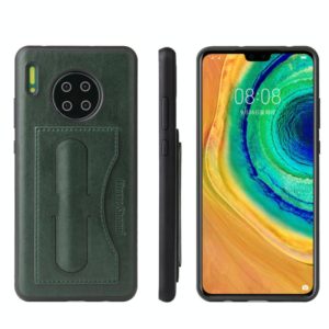 For Huawei Mate 30 Fierre Shann Full Coverage PU Leather Protective Case with Holder & Card Slot(Green) (FIERRE SHANN) (OEM)