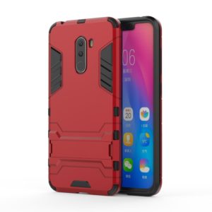 Shockproof PC + TPU Case for Xiaomi Pocophone F1, with Holder (Red) (OEM)