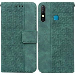 For Infinix Hot 8 X650 CC7 Geometric Embossed Leather Phone Case(Green) (OEM)