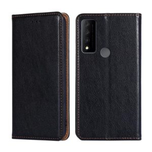 For TCL 30V 5G T781S Pure Color Magnetic Leather Phone Case(Black) (OEM)