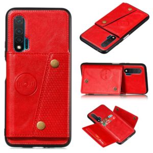 For Huawei Nova 6 PU + TPU Shockproof Magnetic Protective Case with Card Slots(Red) (OEM)