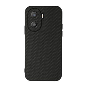 For Honor X40i Accurate Hole Carbon Fiber Texture PU Phone Case(Black) (OEM)
